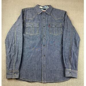 Vintage Levi's Men's Small Blue Denim Western Long Sleeve Button Down Shirt